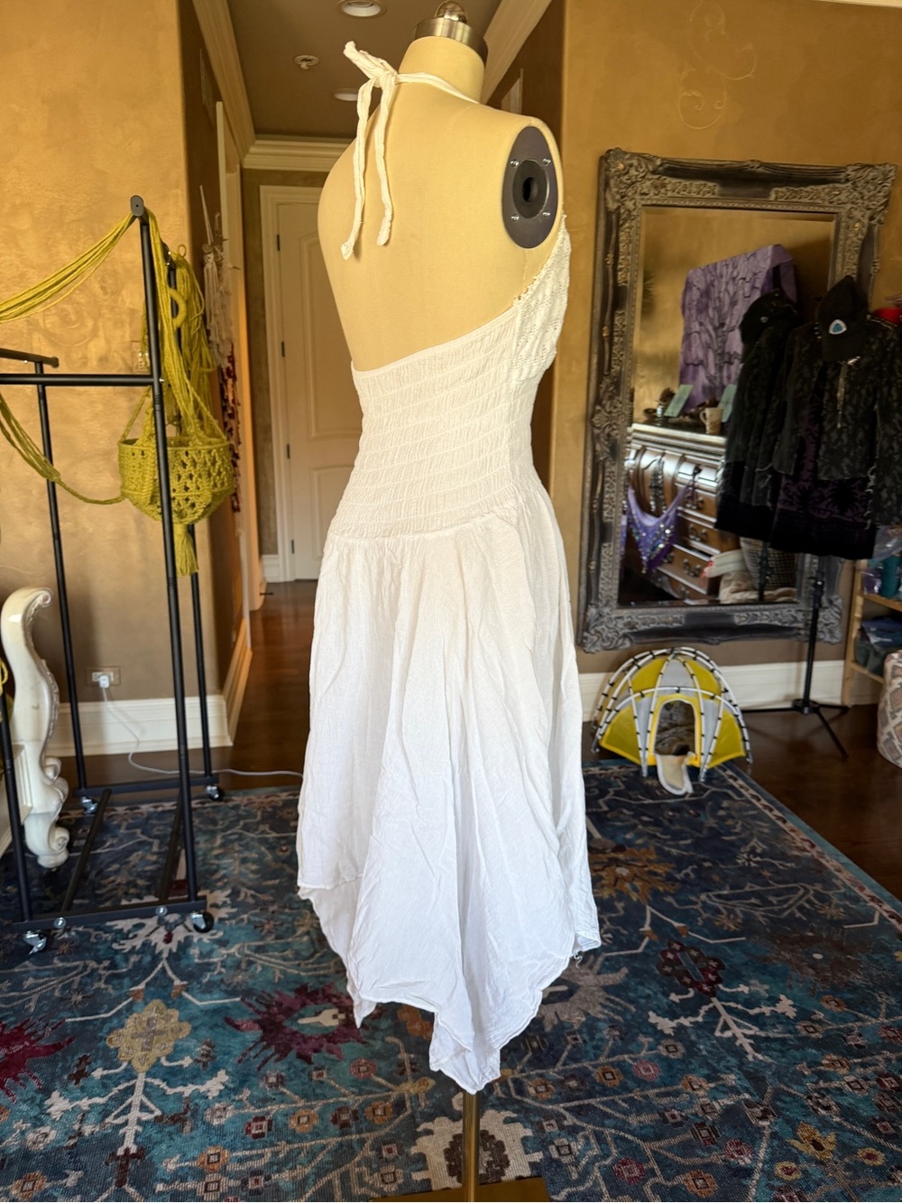 Cute White Fairy Pixie Midi Halter Dress NWOT - Picture 7 of 7